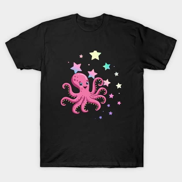 Cute Octopus T-Shirt by Maggie Cat Lady Jacques